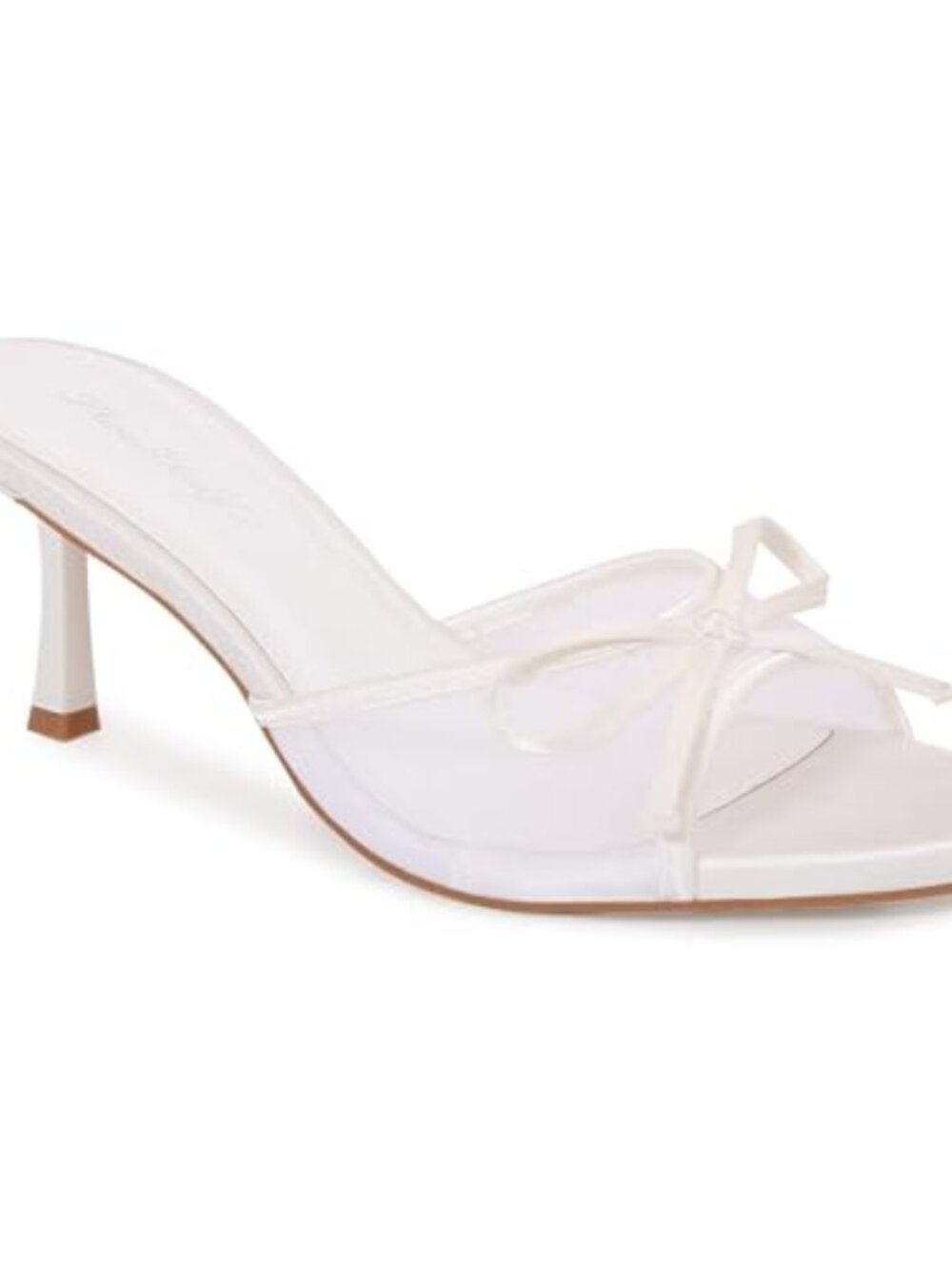Womens Kitten Heel Sandals Round Toe Bow Slip On Mule Party Shoes